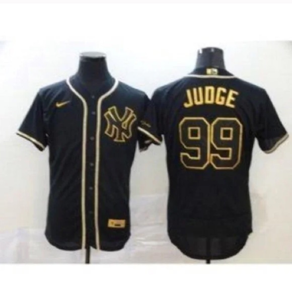 New York Yankees Aaron Judge Black Gold Jersey